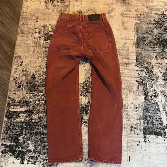 Rust Orange High-Waisted Jeans